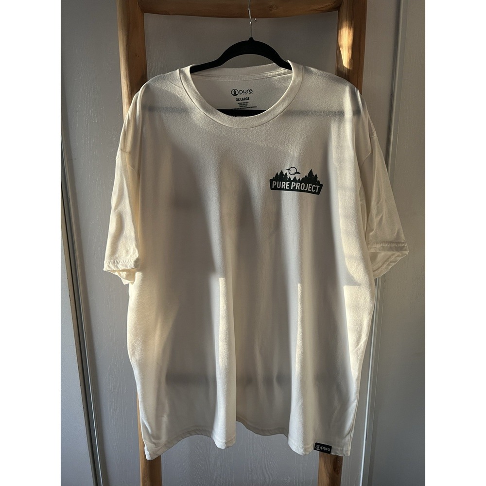 Pure Project Men's 3XL White Short Sleeve Crew Neck Graphic Logo T-Shirt